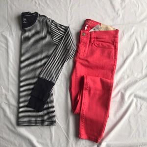 Brand new LOFT coral super skinny jeans